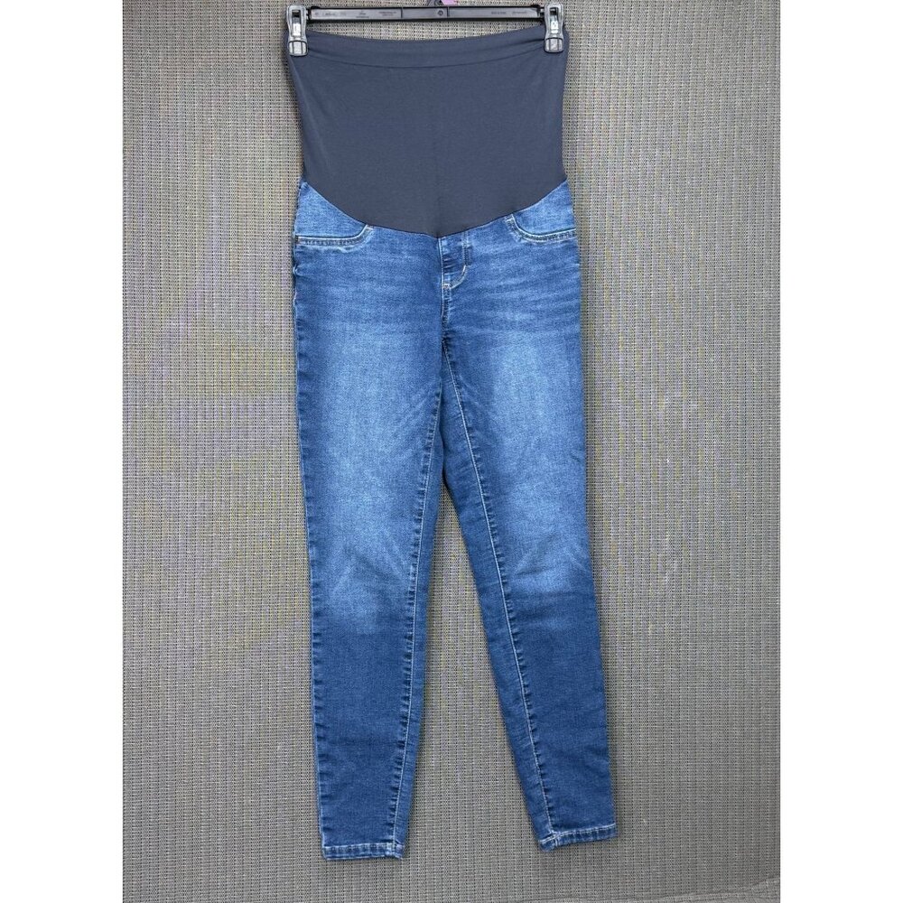 Sonoma Womens Size 4 Blue Maternity Pull on High-Waist Denim Jeans Stretch Panel